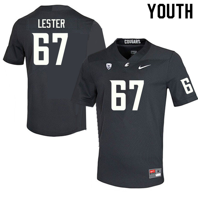 Youth #67 Jonny Lester Washington State Cougars College Football Jerseys Sale-Charcoal